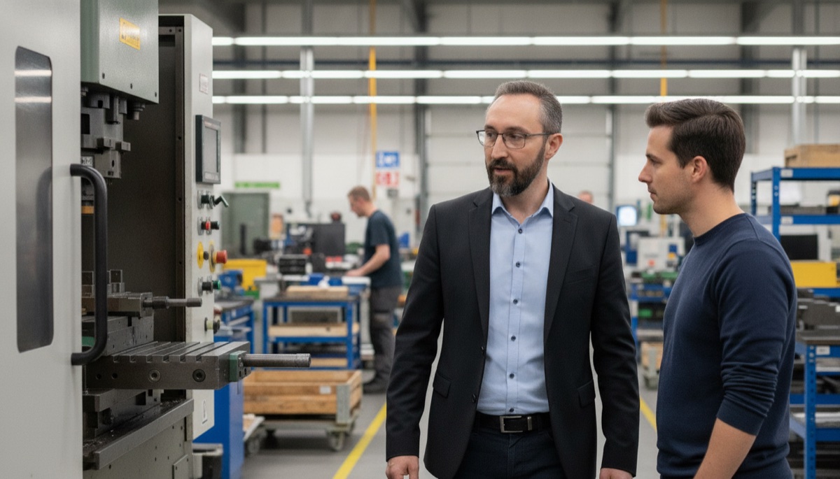 Tim Rosen von NovaData Solutions im Gespräch beim Kunden vor Ort